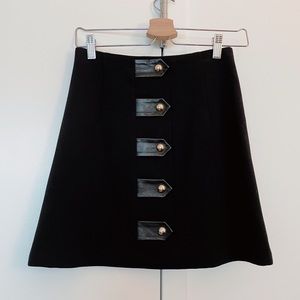Sandro Leather Detail Skirt
